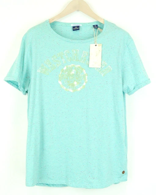 Scotch & Soda Ams Couture L Uomo T-Shirt Blu Misto Cotone Maniche Corte Logo