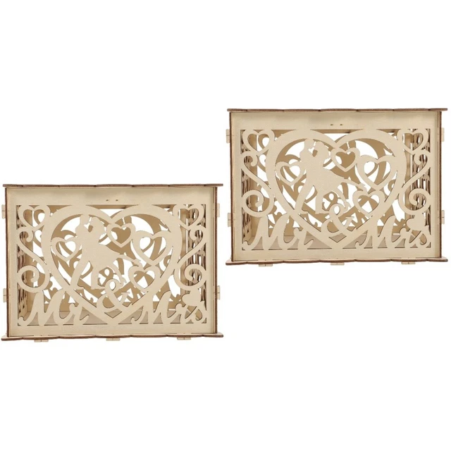 Set 2 scatole per biglietti di nozze legni scatola per busta per soldi legno salvadanaio