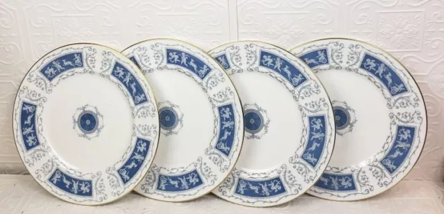 Revelry Blue by Coalport Dinner Plates Bone China 10.5" Made in England Lot of 4 2