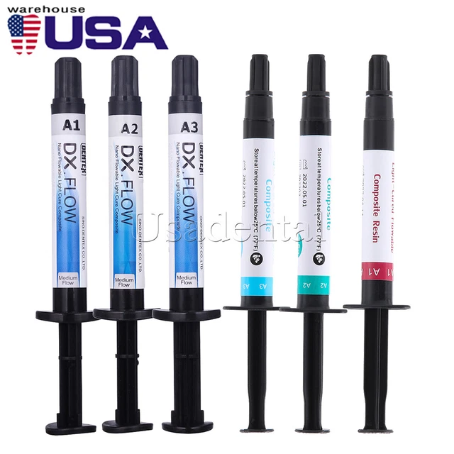 DENTAL LIGHT CURE Composite Resin Shade A1/A2/A3 Flowable /Medium Flow