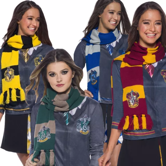 Official Deluxe Harry Potter Hogwarts House Crest Scarf Fancy Dress