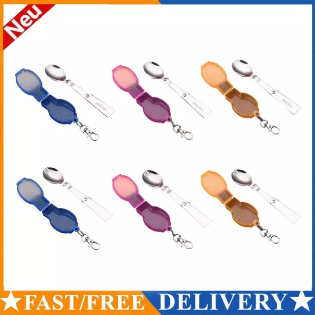 Stainless Steel Foldable Spoon Fork Travel Cutlery for Hiking Camping Travel