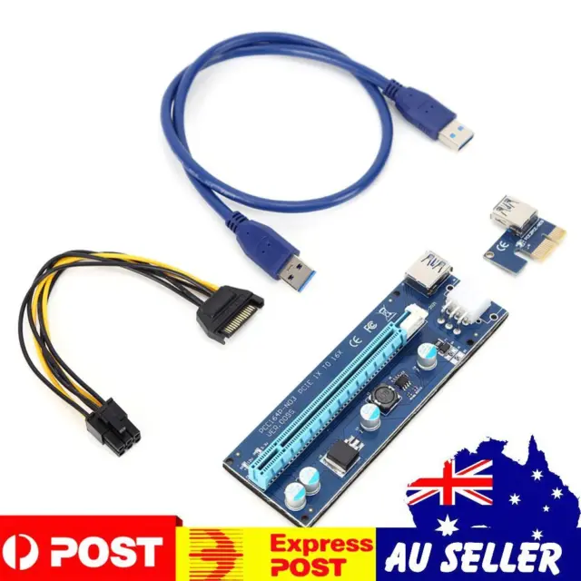 PCI Express Riser Card USB 3.0 Cable PCI-E 1X to 16X Extender PCIe Adapter