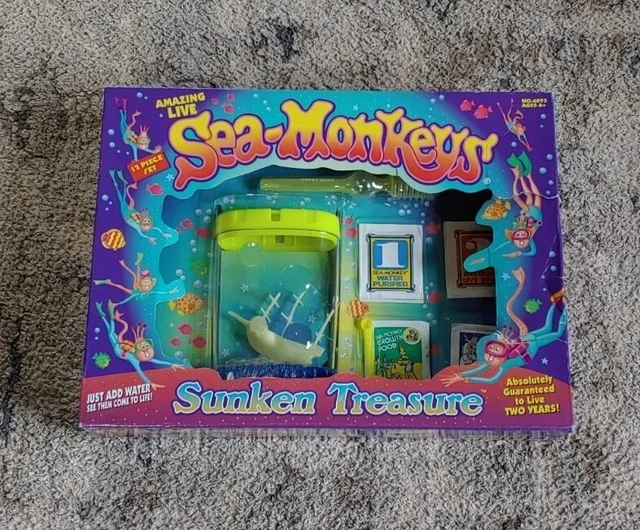 Amazing Live Sea-Monkeys SUNKEN TREASURE Tank Aquarium NEW RARE VTG HARD TO FIND