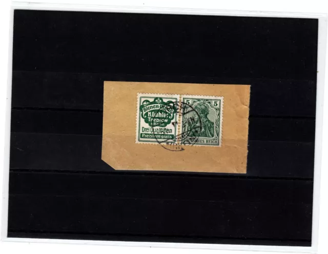 Deutsches Reich Zusammendruck W 2.2 Briefstück gestempelt