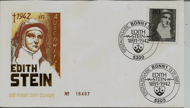 BRD FDC MiNr 1162 (3Ga) Edith Stein -Kirche-Religion-Karmeliterorden-Philosophin