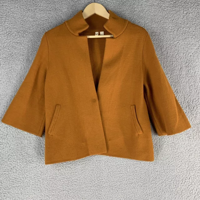 Moth Sweater Women XS Pumpkin Crop Bell Sleeve Knit Jacket Anthropologie Orange