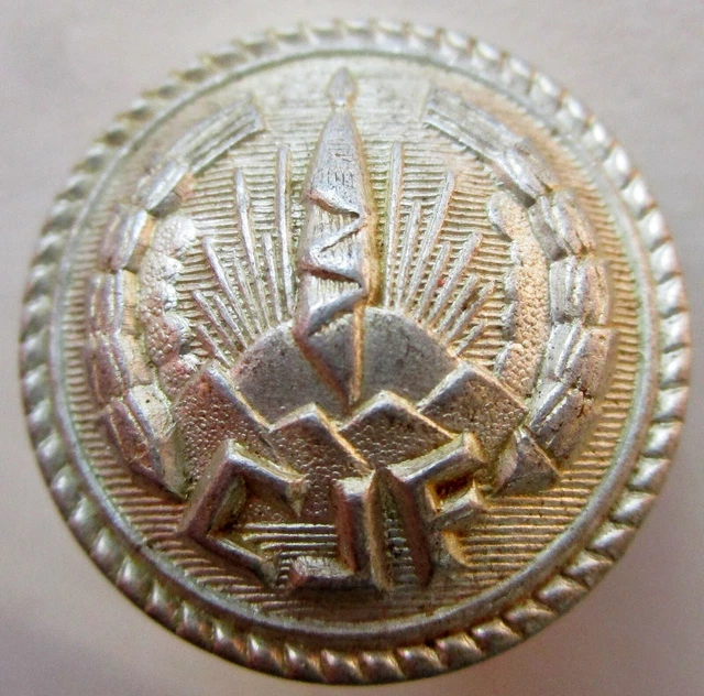 Rare bouton bombé métal argenté pour les Chantiers de la Jeunesse de France GM