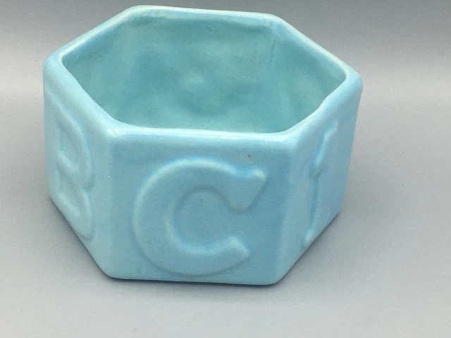 Light Blue Haeger Pottery ABC 123 Decorative  Planter Children's Nursery