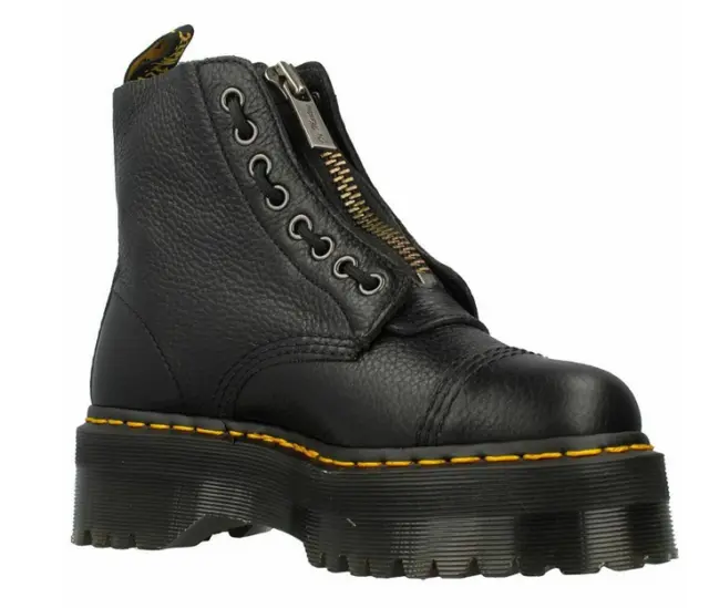 Dr.Martens Sinclair Black Womens Leather Platform Combat Boots.