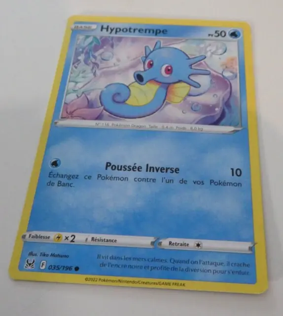 Pokemon Origine Perdue Francaise Card Carte Hypotrempe 035/196 Vf Fr Jcc Neuf