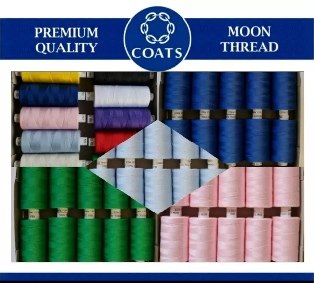 Coats Moon Tkt-120  Spun Polyester Sewing & Overlocking Thread 10 X1000Y Reels