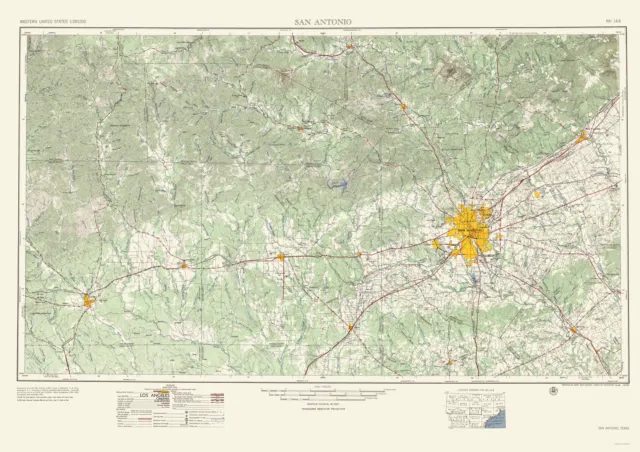 Topo Map - San Antonio Texas Quad - USGS 1957 - 23.00 x 32.60