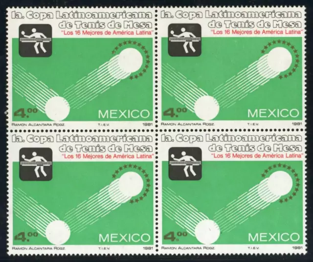 Tem Mexico 922 Bl.4 1981 1º Cup Latin Musical Of Tennis Of Table MNH