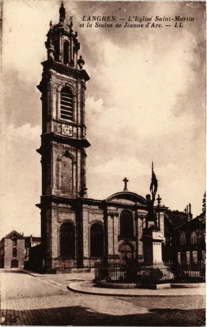 CPA AK LONGRES - St. Martin's Church and the Statue of Joan of Arc (430735)