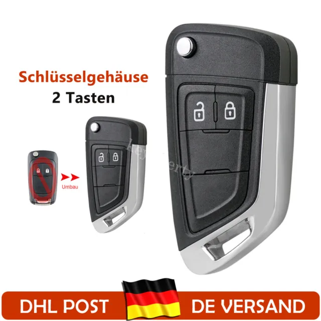 Klappschlüsselgehäuse für Opel Antara - 3 Tasten Schlüssel Rohling - After  Market Produkt
