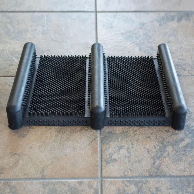 AmeriHome Rubber Boot Scraper Mat Black