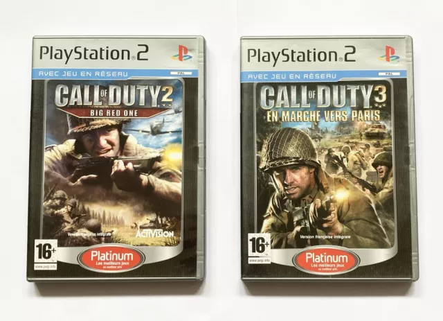 Lot 2 Jeux Call Of Duty 2 + COD 3 - Sony Playstation 2 PS2 - Complet - PAL FRA