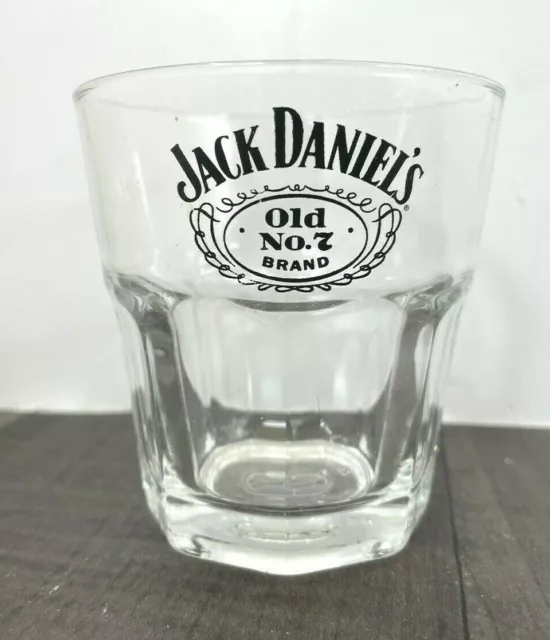 Jack Daniels Old No 7  3 1/4"  Sour Mash Whiskey Glass Rare Design Authentic