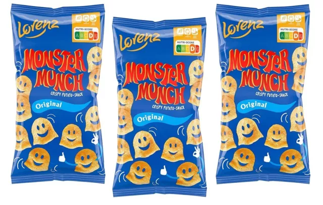 3x Lorenz Snack World Monster Munch Original Knusprige Kartoffel-Snacks 75g