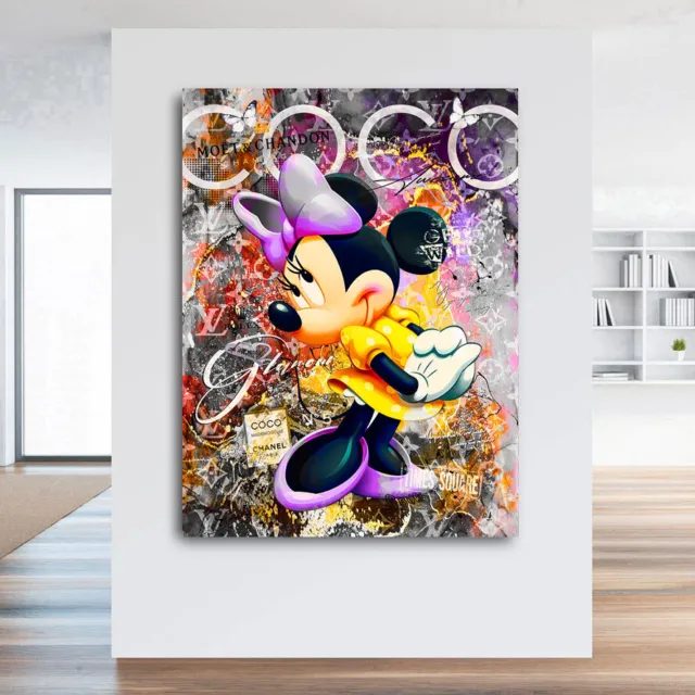 Leinwandbild Minnie Maus Pop Art Lifestyle Wandbild Wohnzimmer Büro Bilder Deko