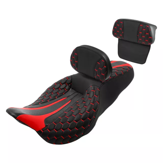 Front Rear Driver Rider Passenger Seat & Backrest Fit For Harley Road King 14-23