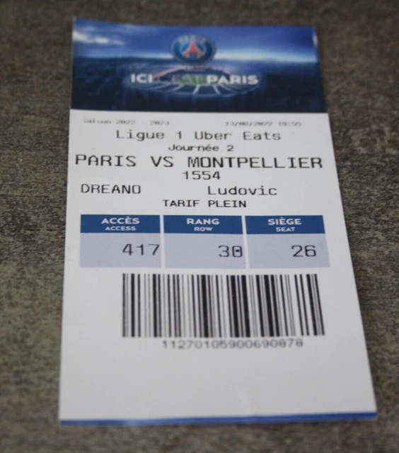 Lot 4 Billets Matches PSG, Montpellier, Nice, Monaco 1991 – Vieux Tickets FFF