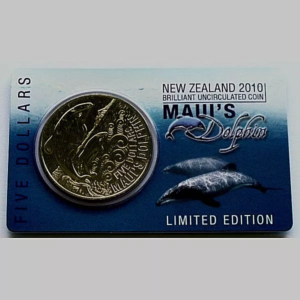 New Zealand - 2010 - Uncirculated 5 Dollars Coin- MAUI DOLPHIN!!