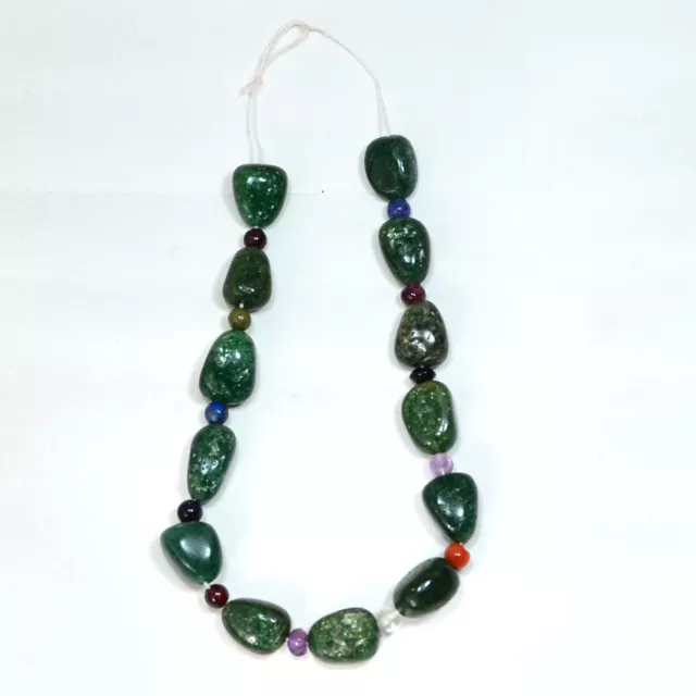 123.20Ct Natural Aventurine tumble & mixstone ball Gemstone beads 9 inch Line