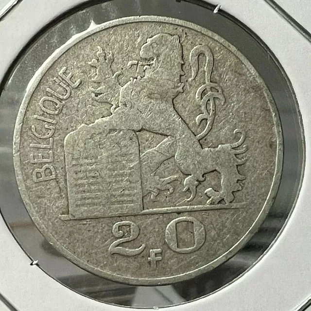 1950 Belgium Silver 20 Francs Nice Coin