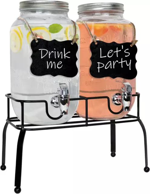 Glass Drink Dispenser for Parties - Set of 2-1 Gallon Halloween Drink Dispenser