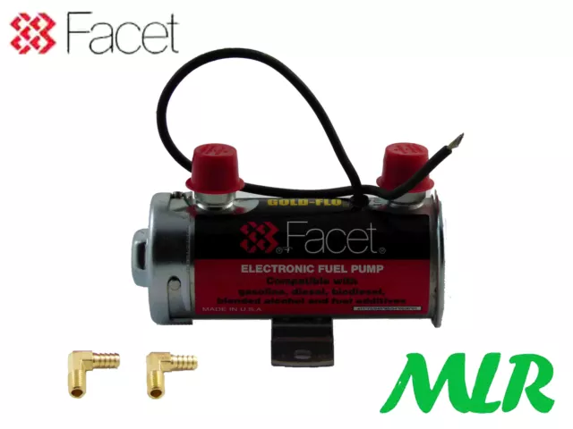 FACET Haut Rouge Pompe Carburant Électrique avec Raccords Carbs 200BHP+RTW506