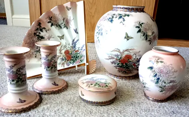 Job Lot 6 Pieces of Porcelain from St Michael Peach Floral Oriental Kyoto Patten
