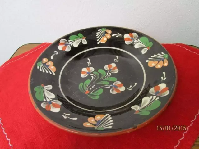 Antiguo Mayólica O Cerámica Fayenza Plato - Placa de Pared - Pintado a Mano /