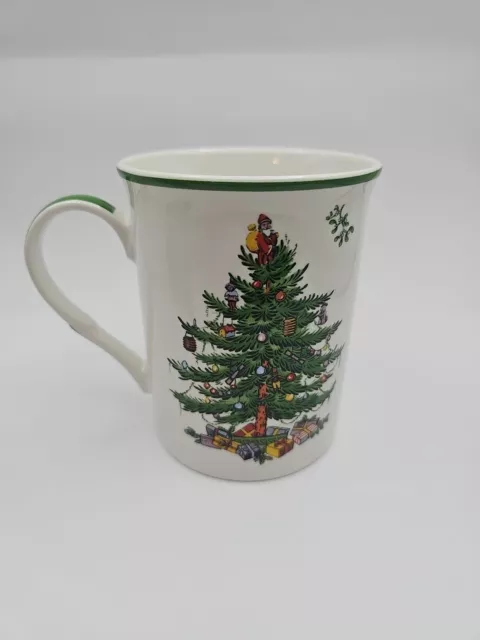 Spode Christmas Tree Christmas Morning Coffee Mug, Cup 12 oz Mistletoe H4¼"