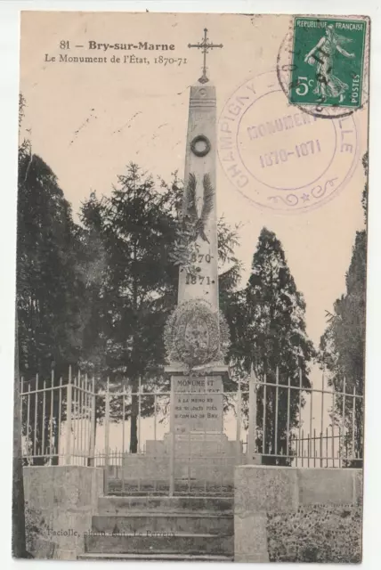 BRY SUR MARNE - Val de Marne - CPA 94 - the State Monument 1870/1871