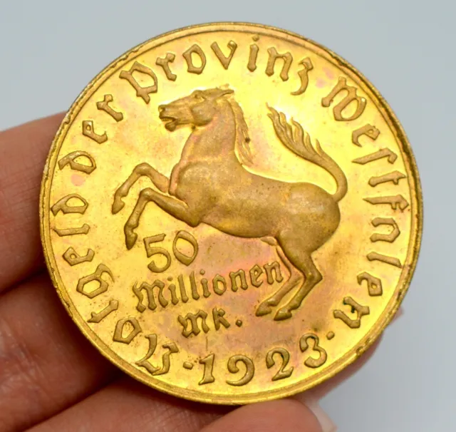Germany Notgeld Westfalen 50 Millionen Mark 1923 Horse Rare Coin