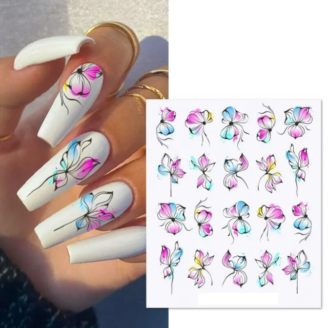 Nail Art Wasseraufkleber Aufkleber Transfers Frühling Sommer Blumen Blumen Blumen (X137)