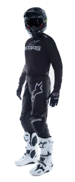 New Alpinestars 2023 Fluid Graphite Race Kit Black Dark Grey Mx Motocross Suit