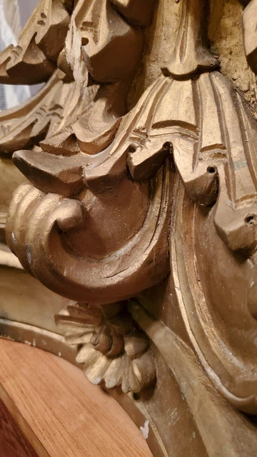 Antique Decorative Architectural Salvage Carved Oak Column Capital 16