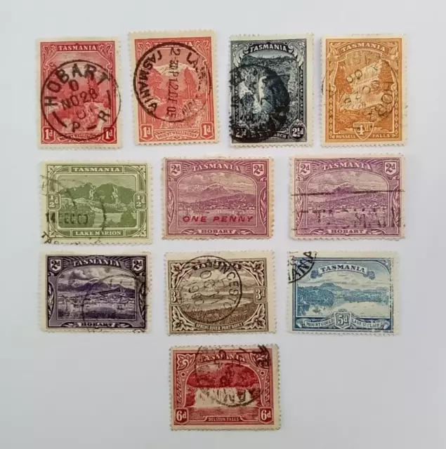 Tasmania Pictorials 1/2d to 6d used stamps