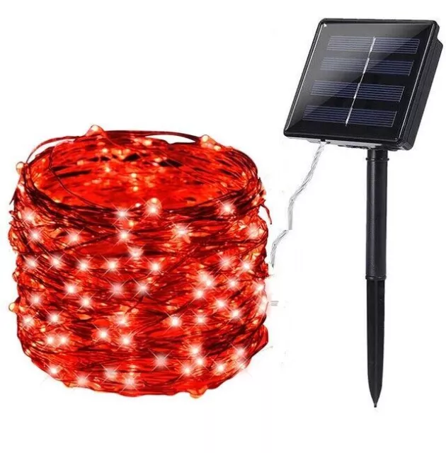 Outdoor Solar Fairy String Lights Copper Wire Waterproof Garden Decor 100 LED