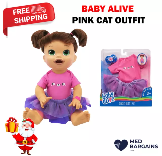 Baby Alive Pink Cat Tee & Tutu Outfit ONLY - Gift for Girls