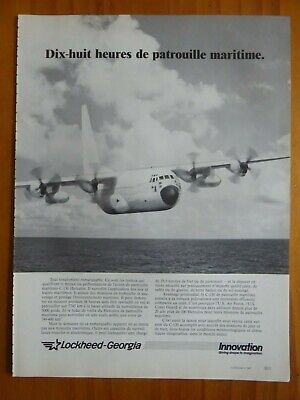 1/1987 PUB LOCKHEED KC-130 HERCULES TANKER FREIGHTER F-18 HORNET FRENCH AD 