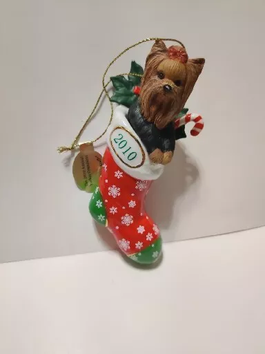 2010 Danbury Mint Yorkie or Yorkshire Terrier Ornament-Long Haired