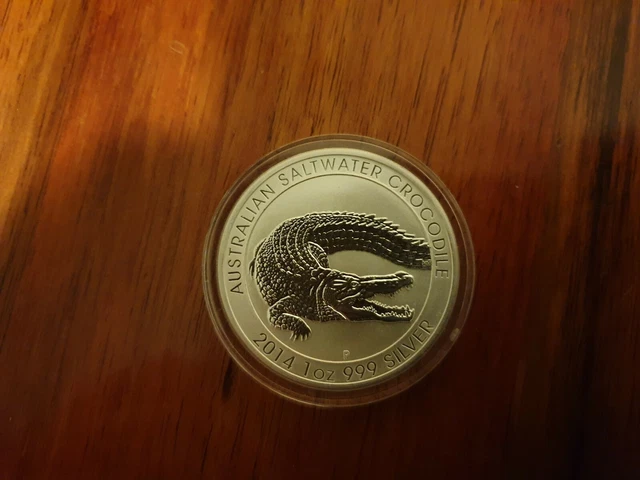 AUSTRALIA 1oz 銀貨 2014 CROCODILE .999 2014 P 1 oz .999 Fine Silver Australian Saltwater Crocodile