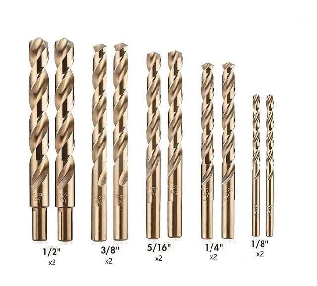 M42 HSS Step Drill Bit Cobalt Metal Drill Bit for Steel Double Spiral 5PK