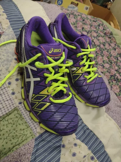 Asics GEL-KINSEI 5 Women’s Running Shoes Sneakers Size 8 Purple Yellow T3E9Y