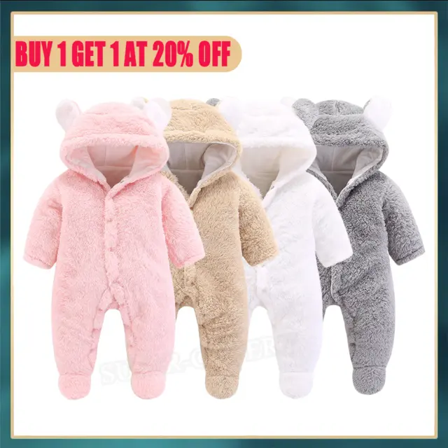 Tuta con cappuccio neonato bambino bambina bambini orso tuta vestiti abiti