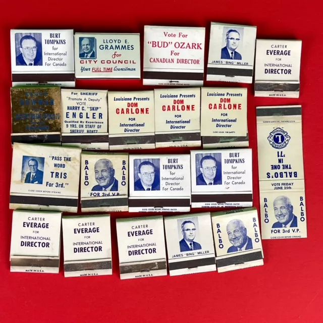 Vintage Matchbooks - All ELECTIONS - Front and Rear Strike - Struck and Unstruck